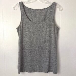 Gray Speckle LOFT Cotton Scoop Neck Tank Top